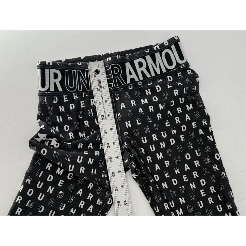 Under Armour YSM Girl’s Black/White/Gray Big Logo Leggings Pull On, See‎ Photos